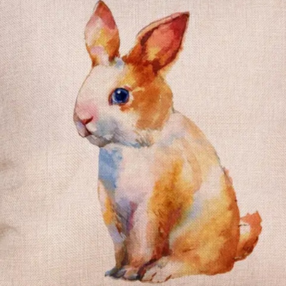 NEW EASTER/SPRING/NURSERY BUNNY RABBIT DECORATIVE PILLOW COVER 17.7" X 17.7" - Picture 2 of 3